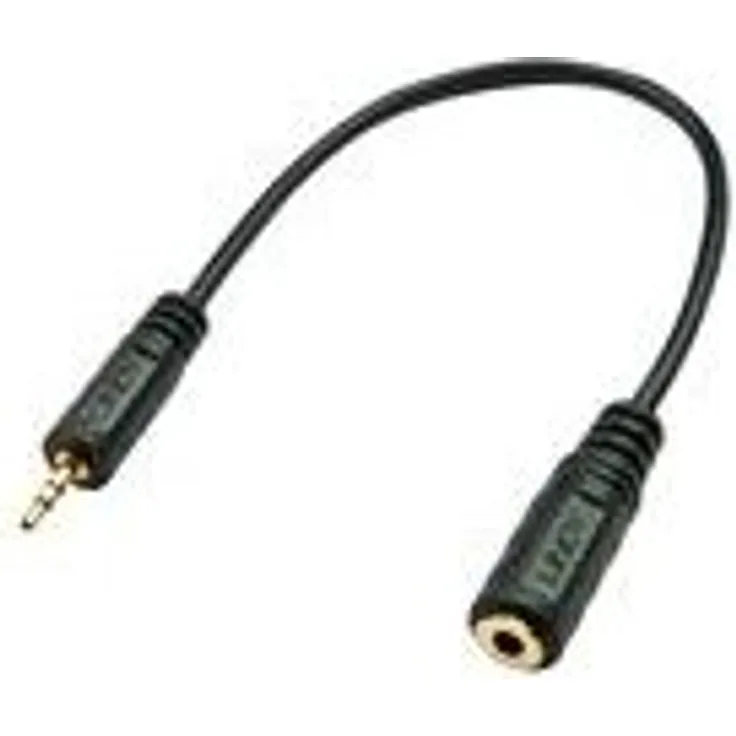 LINDY 35698 Premium Audio Kabel Klinkenstecker 2, 5 mm Klinke männlich auf 3, 5 mm Weiblich, 30 cm