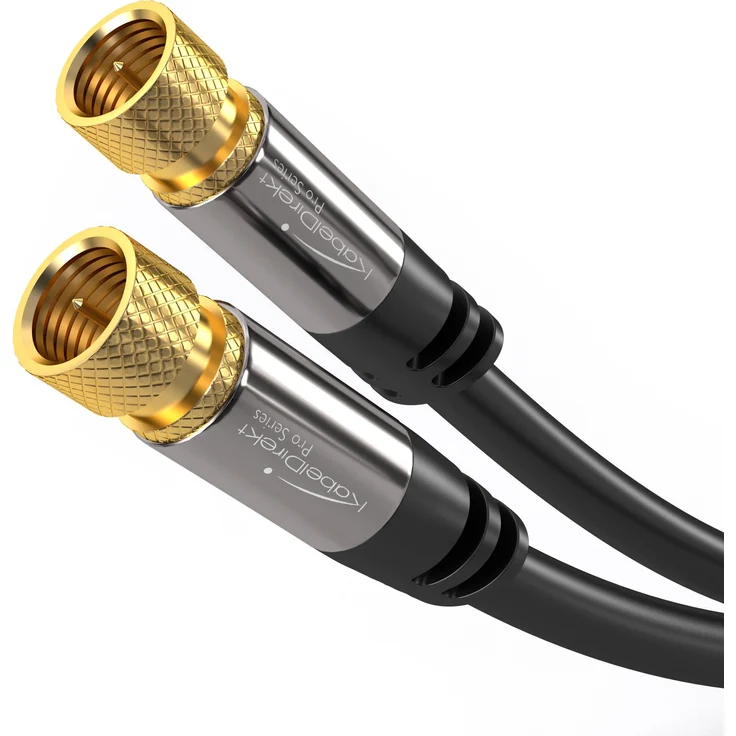 KabelDirekt - SAT Kabel - 5m - (F-Stecker, 75 Ohm, F Stecker Koaxialkabel geeignet für TV, HDTV, Radio, DVB-T, DVB-C, DVB-S, DVB-S2) - PRO Series – Bild 1