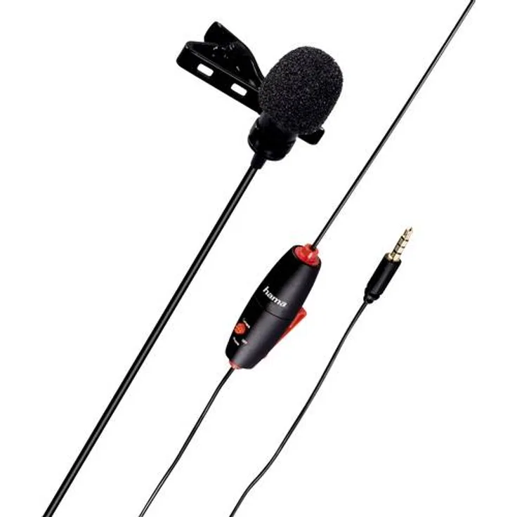 Hama Smart Ansteck Sprach-Mikrofon Übertragungsart:Kabelgebunden inkl. Klammer, inkl. Tasche, inkl.