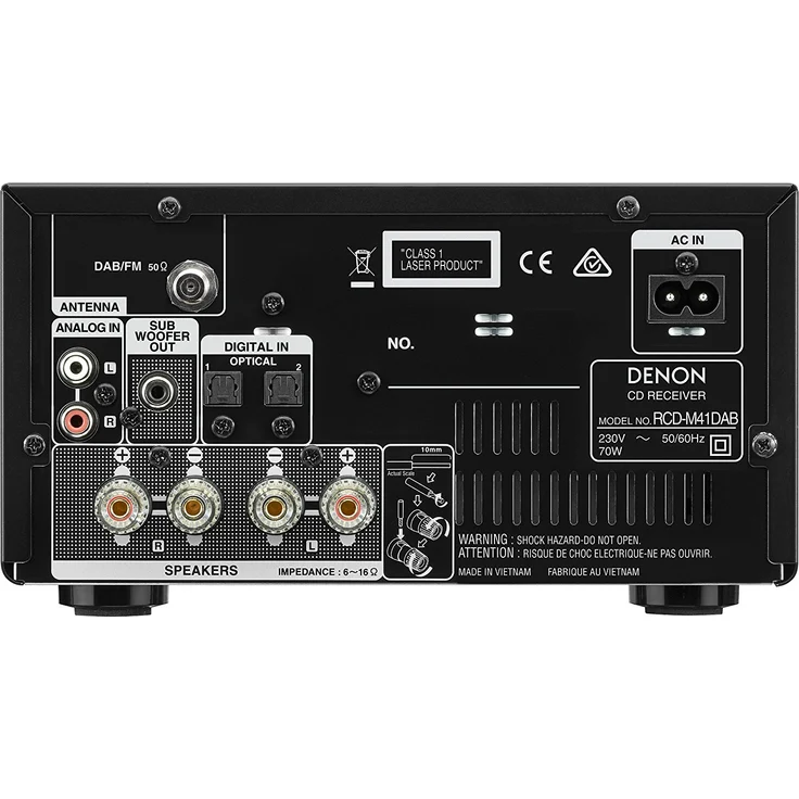Denon D-M 41 DAB Kompaktes HiFi-System (2 x 30W Ausgangsleistung) Schwarz – Bild 4