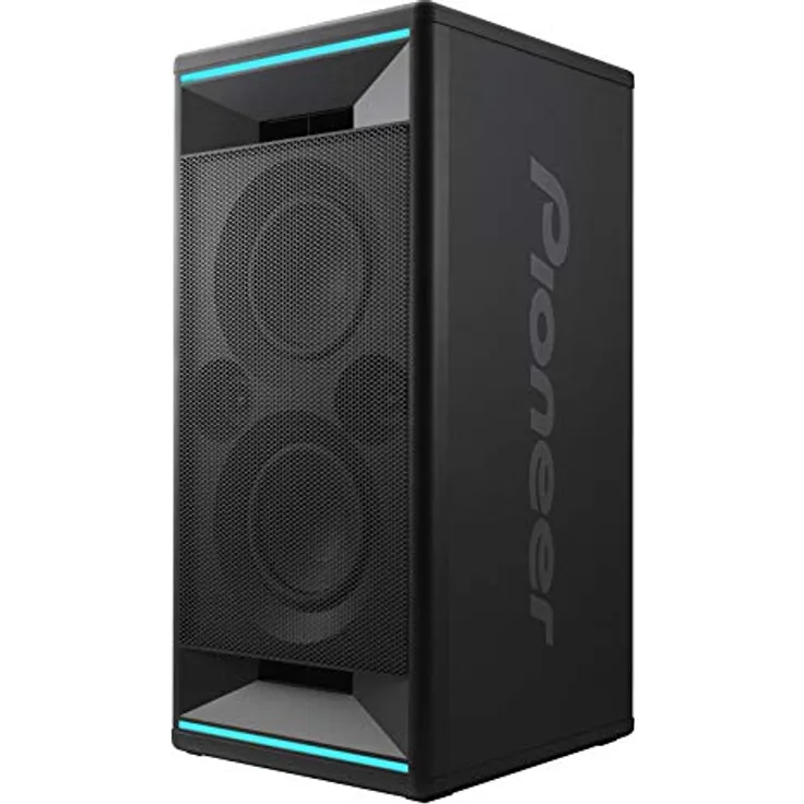 Pioneer Club 7 Bluetooth Lautsprecher (LED Lichteffekten, Voice Control, USB für MP3 Wiedergabe, App, 2 x 100 W RMS), für Geburtstags-, Garten-, WG-Party, Fitness- und Heimstudio, schwarz