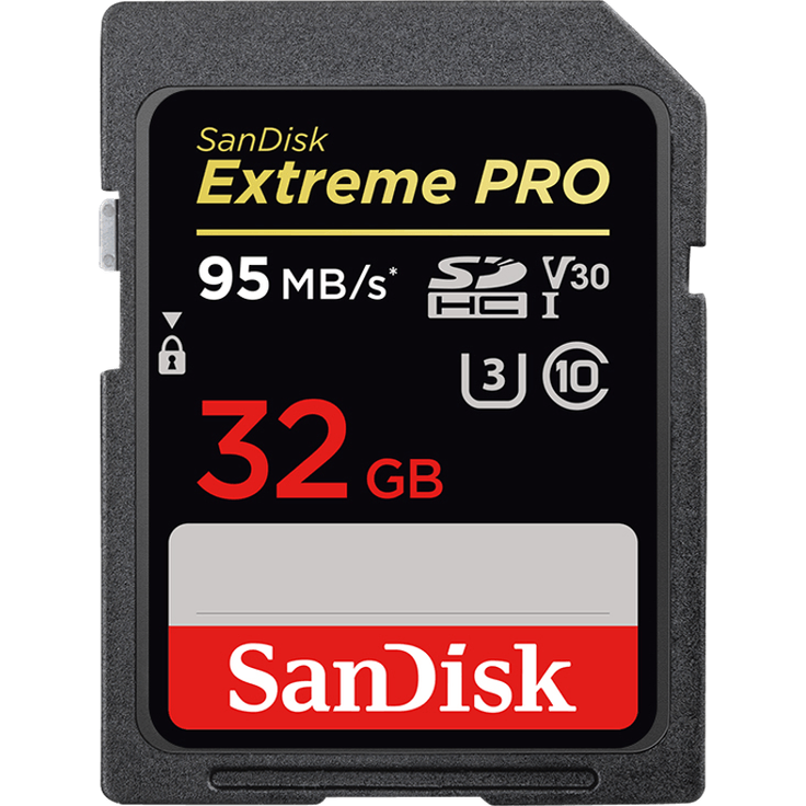 SanDisk Extreme PRO SDHC UHS-I U3 V30 SDSDXXG-032G-GN4IN 95MB-s Klasse10 32GB