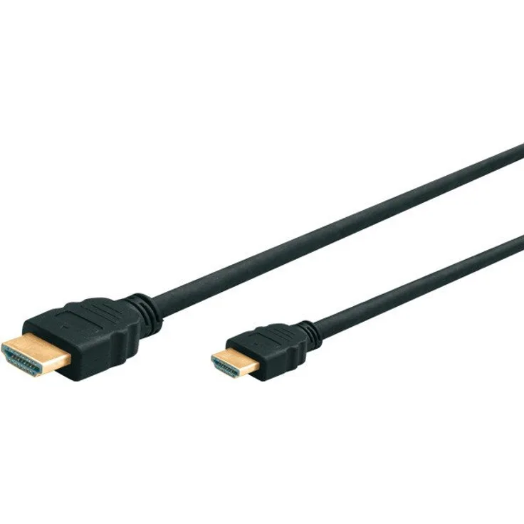 HDSupply HC050-020E High Speed Mini HDMI Kabel mit Ethernet, HDMI-A Stecker (19-polig) auf HDMI-C Stecker (19-polig), 2-fach geschirmt, vergoldete Kontakte, 2,0m, schwarz