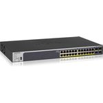 Netgear GS728TPP 28-Port Gigabit Ethernet LAN PoE Switch Smart Managed Pro (mit 24x PoE+ 380W, 4x 1G-SFP, Desktop-oder Rack-Montage mit ProSAFE Lifetime-) schwarz