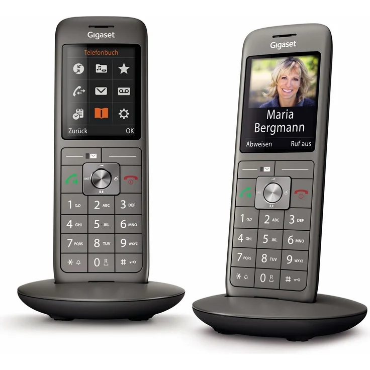 Gigaset CL660HX Duo Universal-Mobilteile, zwei DECT-Telefone schnurlos für Router, FRITZ!Box, Speedport kompatibel, hochwertiges Design-Telefon, großes Farbdisplay, VoIP-Telefon, anthrazit-metallic – Bild 1