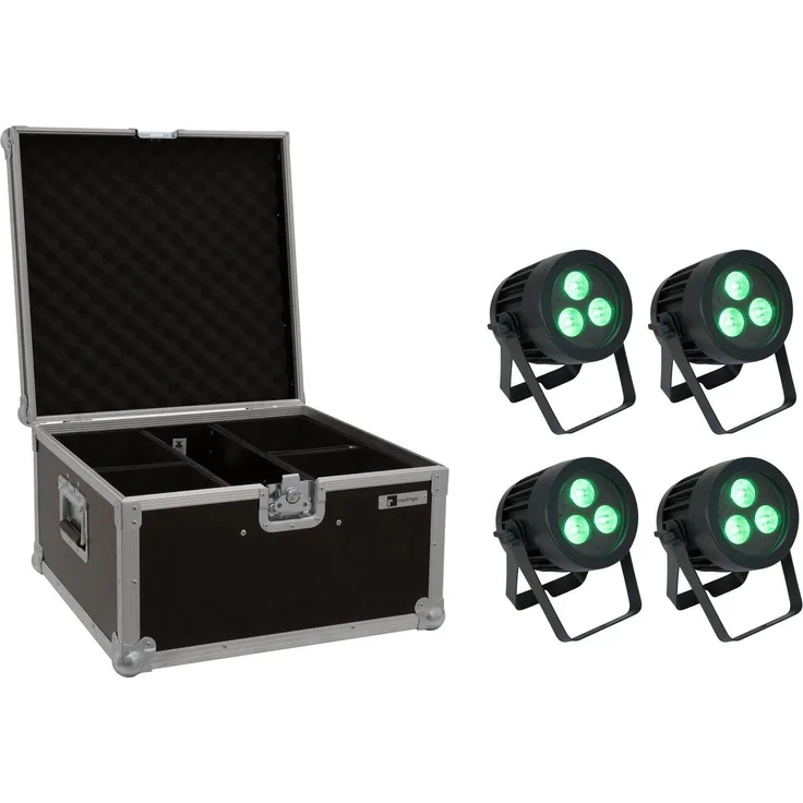 EUROLITE Set 4x LED IP PAR 3x8W QCL Spot + Case