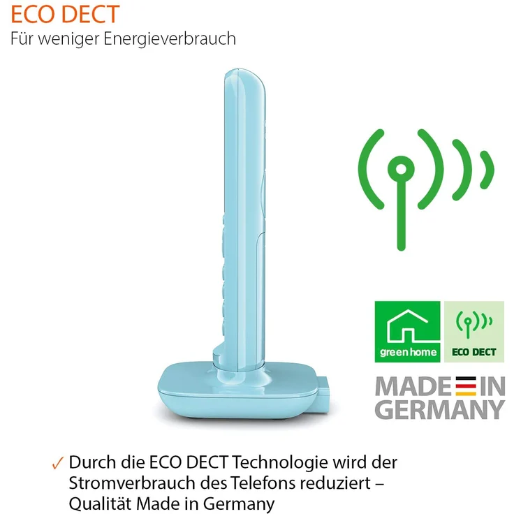 Gigaset CL390HX Universal Mobilteil, Design Telefon, geeignet für FRITZ!Box und HD Voice Freisprechfunktion, schnurloses DECT Telefon mit großem Grafik Display, Purist Blue, VoIP-Telefon, blau – Bild 6