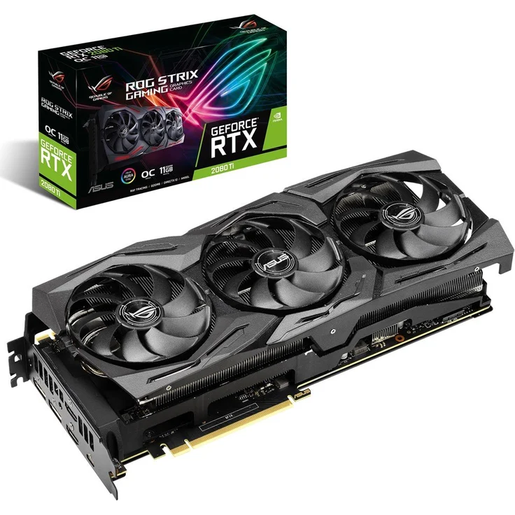 ASUS ROG STRIX NVIDIA GeForce RTX 2080 Ti OC 11G Gaming Grafikkarte (PCIe 3.0, 11GB DDR6 Speicher, HDMI, Displayport, USB Type-C) – Bild 1