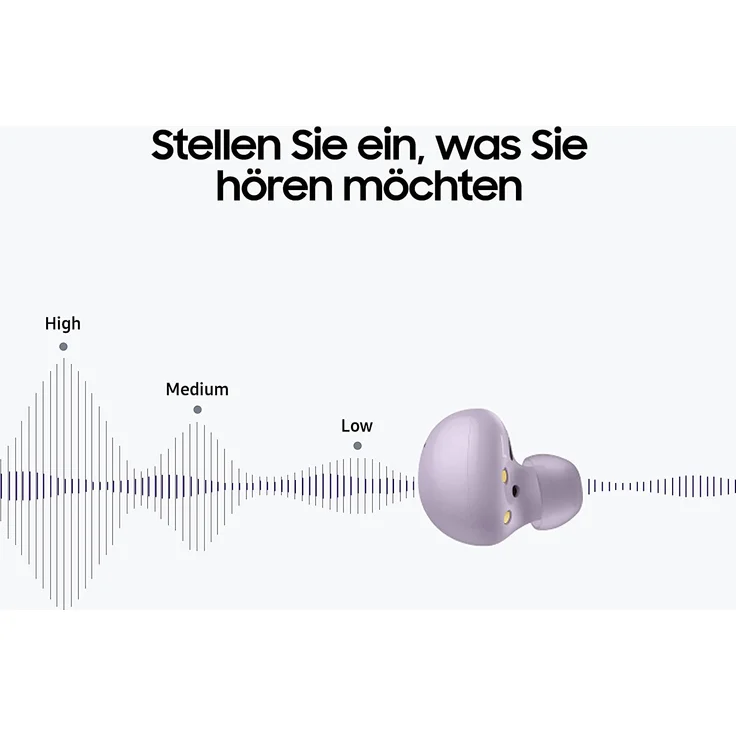 Samsung Galaxy Buds2 SM-R177 True Wireless In-Ear-Kopfhörer mit Bluetooth, Noise Cancelling, wasserdicht, violett (2021) – Bild 5