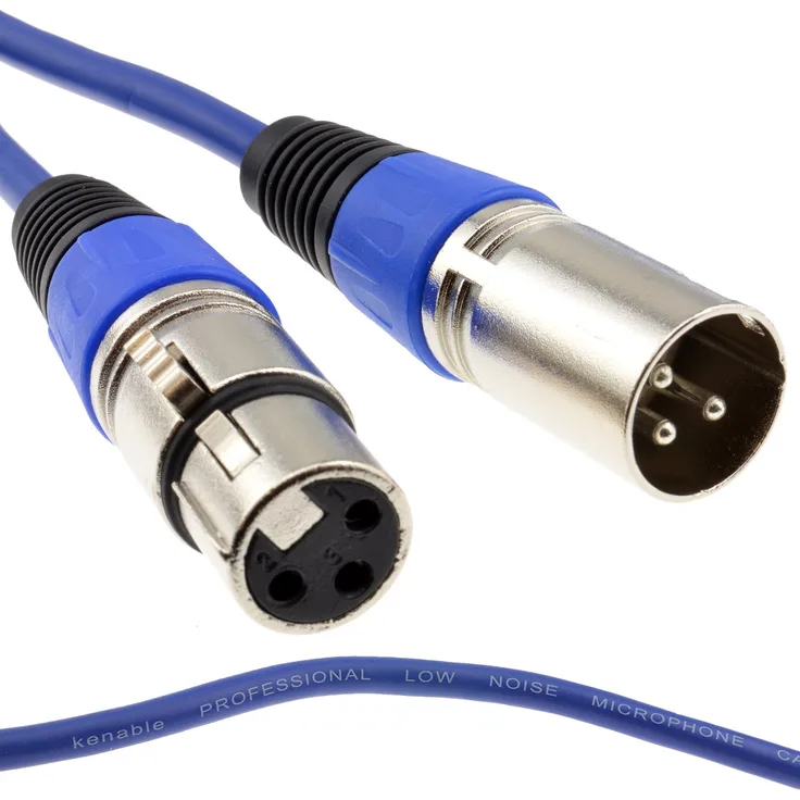 XLR Mikrofon Anschlusskabel Männlich Zum Weiblich Audio Kabel Blau 3 m