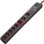Brennenstuhl Secure-Tec, Steckdosenleiste 8-fach mit Überspannungsschutz und Master Slave Funktion (Mehrfachsteckdose mit 3m Kabel und Schalter) anthrazit