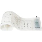 LogiLink Flexible Waterproof - Tastatur - PS/2, USB - QWERTZ - Deutsch - weiß (ID0018A)
