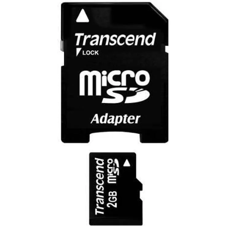Transcend Micro SD 2GB Speicherkarte mit SD-Adapter