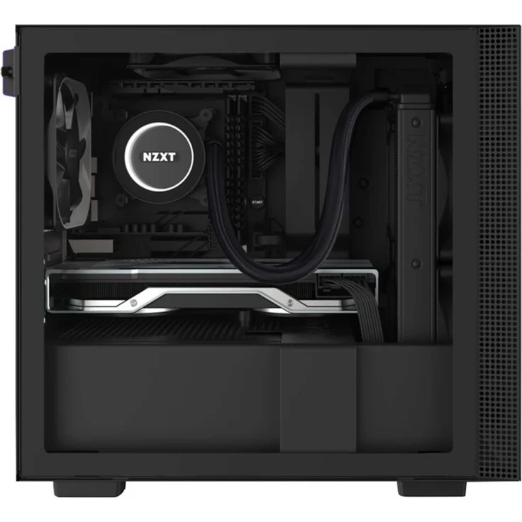 NZXT H210 - Mini-ITX-Gehäuse für Gaming-PCs - Front USB-C Port - Tempered Glass-Seitenfenster - managementsystem - Für Wasserkühlung nutzbar - Schwarz – Bild 5