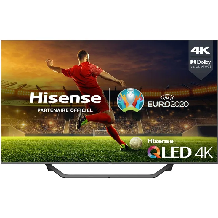 Hisense 55A7GQ 139 cm (55 Zoll) QLED Smart TV (Ultra HD, HDR, Direct LED) HD-Triple-Tuner (Sat, Antenne, Kabel) Modelljahr 2021 Energieklasse G (DE-Modell)