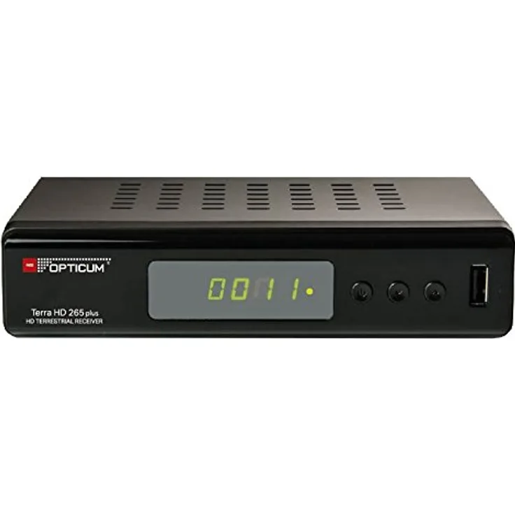 Opticum Terra HD 265 Plus PVR DVB-T2/HEVC Full HD Receiver (zum Empfang des DVB-T2 Standards in Deutschland) schwarz