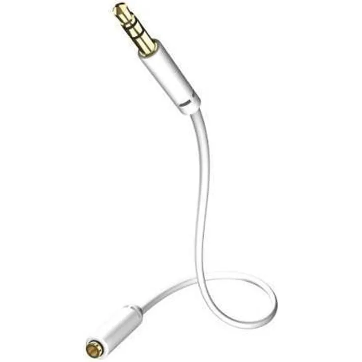 inakustik 00310505 Star 3,5mm Klinken-Verlängerungskabel, Für die Verlängerung von Kopfhörerkabeln mit 3,5mm Klinkenanschluss, 5,0m in Weiß, Separater Folienschirm gegen äußere Störeinflüsse