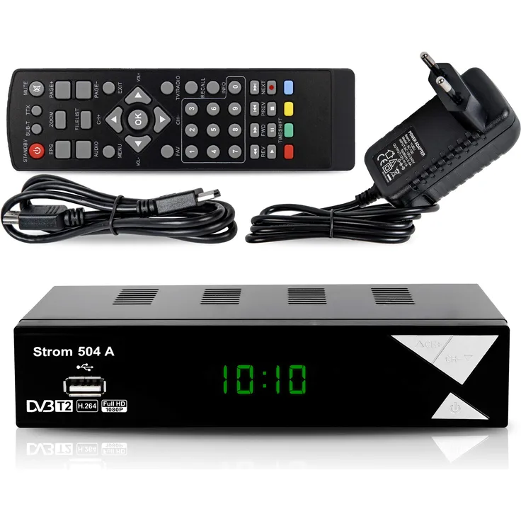 Strom 504 Decodeur TNT Terrestre, 1080P HD / DVB-T2 / H.264 / MPEG-4