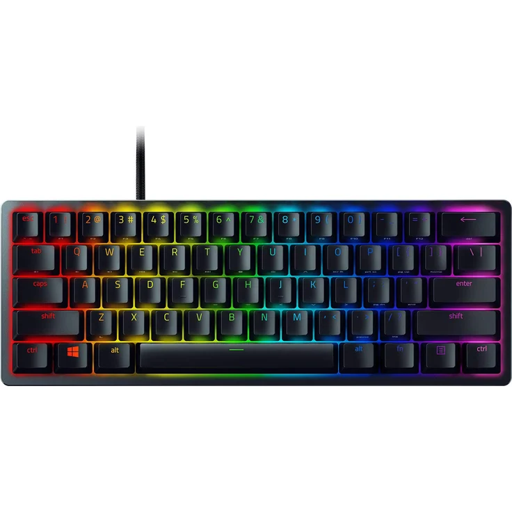 Razer Huntsman Mini (Red Switch) - Compact Gaming Keyboard (Kompakte 60% Tastatur mit Linear Opto-Mechanischen Schaltern, PBT-Tastenkappen, abnehmbares USB-C Kabel) US-Layout QWERTY – Bild 1