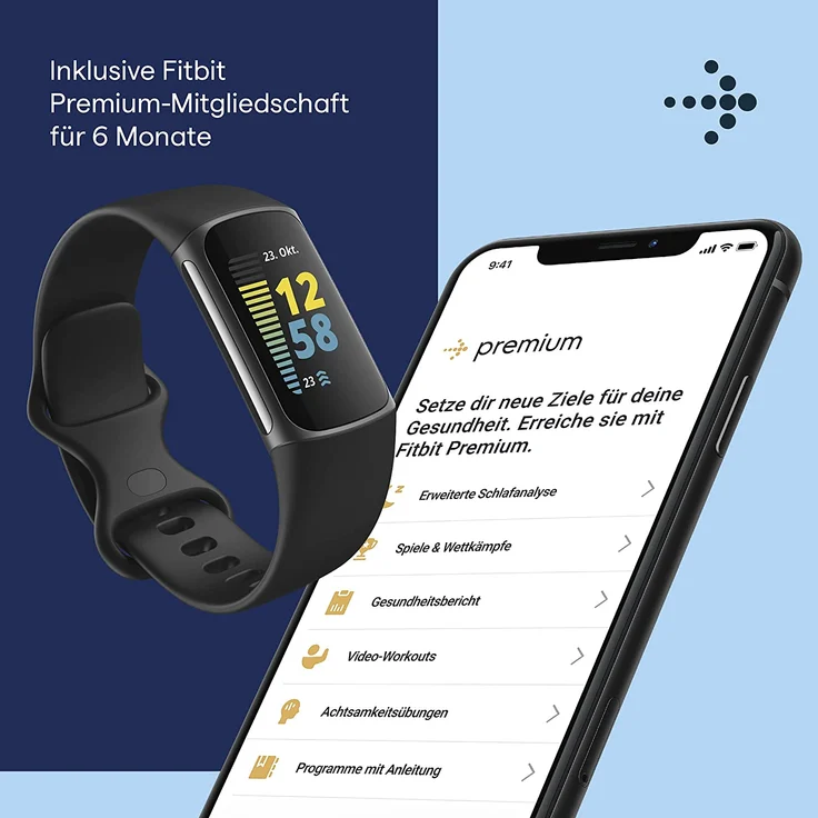 Fitbit Charge 5 Fitness-Tracker GPS, Unisex, Einheitsgröße, Aluminiumgehäuse, Black/Graphite – Bild 9