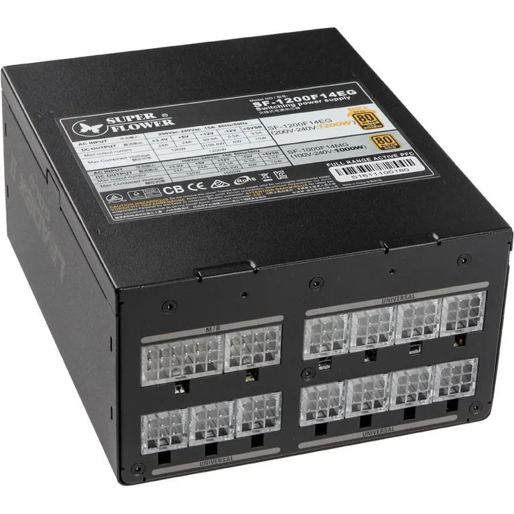 Super Flower Netzteil 1200 Watt Leadex II Modulares ATX 12 V Zertifizierung 80 Plus Gold