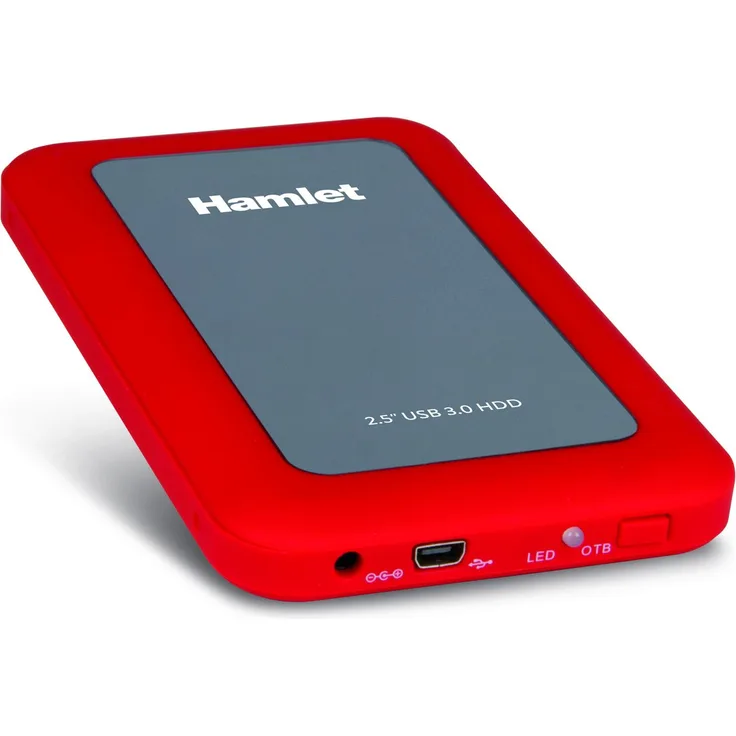 Hamlet 2.5'' SATA-II 2.5 Zoll Grau, Rot - Speicherlaufwerksgehäuse (2.5 Zoll, SATA, Serial ATA II, Grau, Rot, 5 Gbit-s, 132 mm, 79 mm)