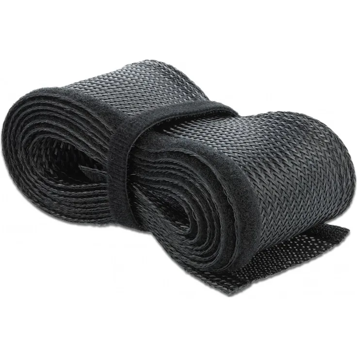 Delock Geflechtschlauch mit Klettverschluss 10 m x 19 mm schwarz