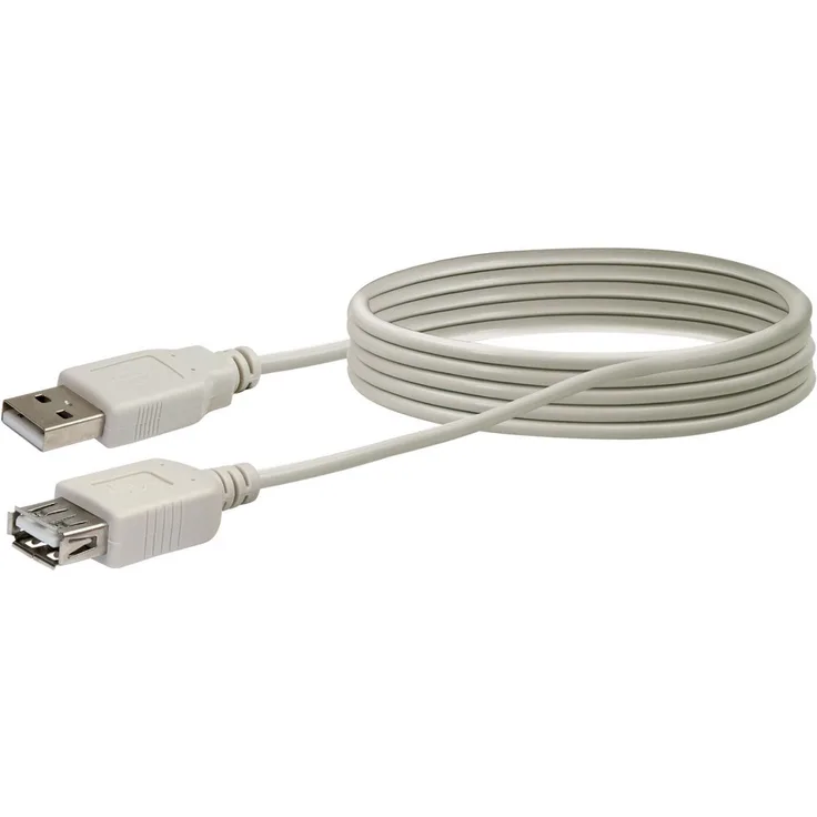 SCHWAIGER - USB 2.0 Verlängerungskabel Zoll ZollCK1502 531 - grau, 2m, 1x USB 2.0 A Stecker / 1x USB 2.0 A Buchse Zoll Zoll