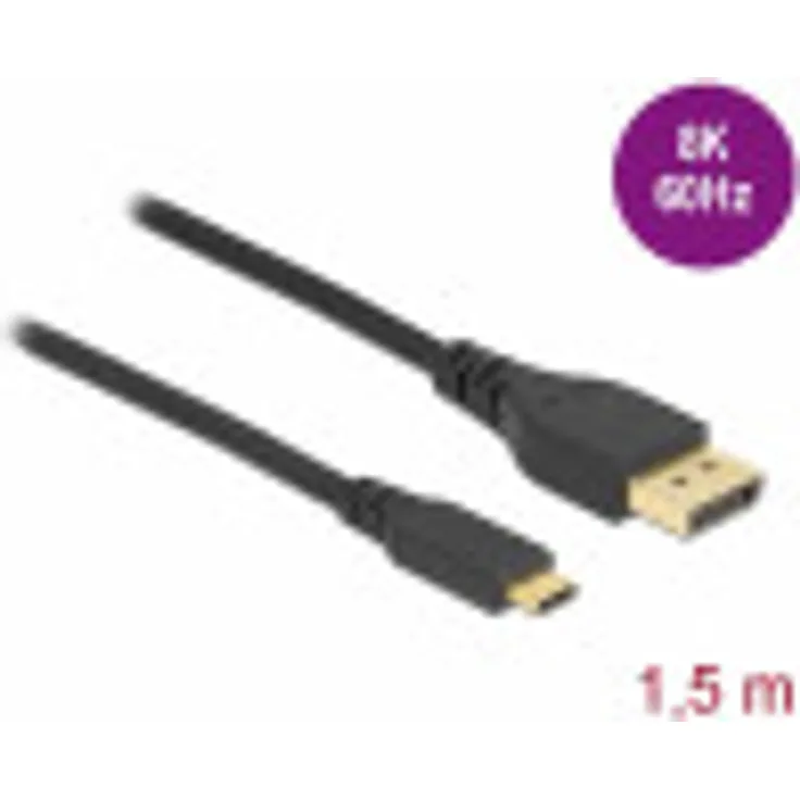 Delock Bidirektionales USB Type-C zu DisplayPort Kabel (DP Alt Mode) 8K 60 H...