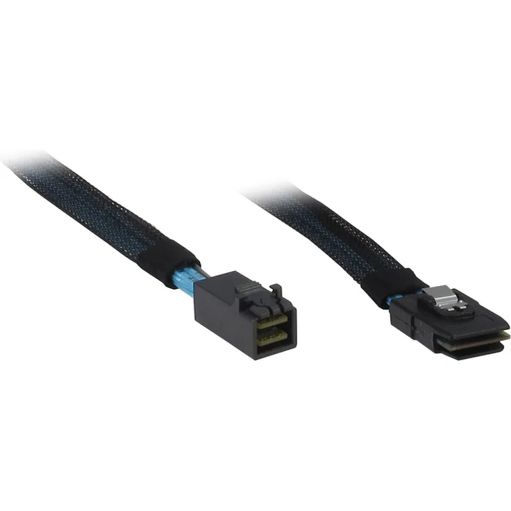 Inter-Tech - Internes SAS-Kabel - SAS 6Gbit/s - 36-polig 4x Mini SAS HD (SFF-8643) (M) - 36-polig 4x Mini SAS (SFF-8087) (M) - 75cm - Schwarz, Blau (88885005)
