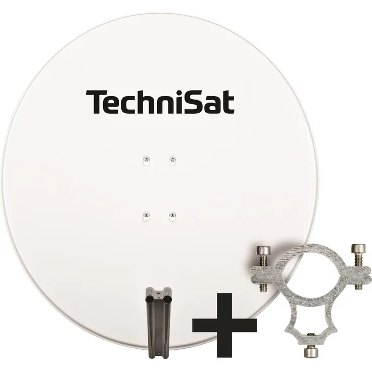 TechniSat SATMAN 850 PLUS Sat-Antenne mit 40mm LNB-Halteschelle weiß