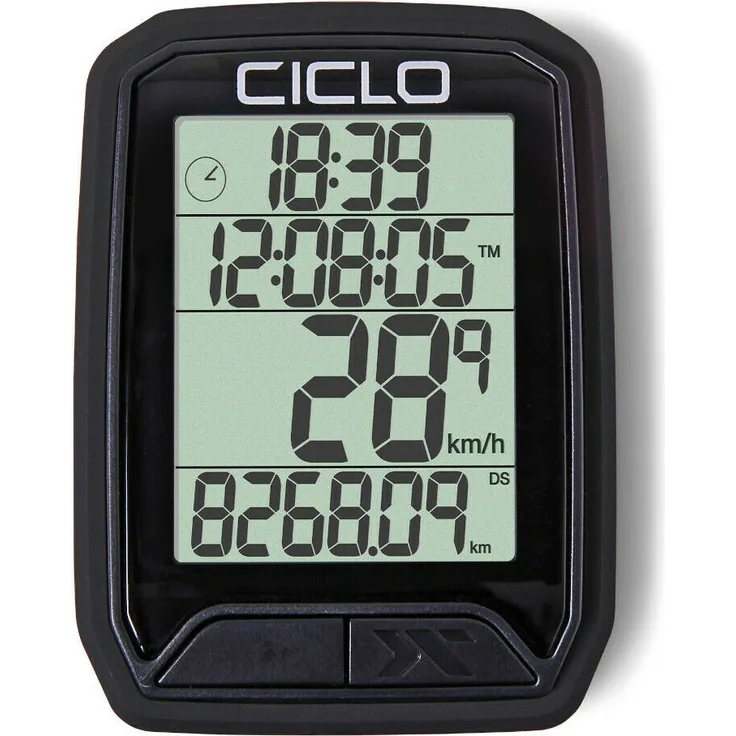 CICLO PROTOS 113 verkabelter Fahrradcomputer, in schwarz, mit 13 Funktionen