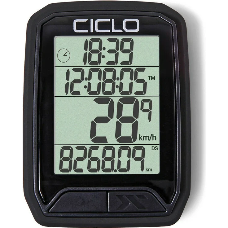 CICLO PROTOS 113 verkabelter Fahrradcomputer, in schwarz, mit 13 Funktionen – Bild 1