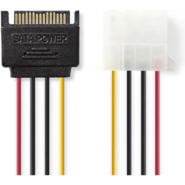 Internes Netzkabel 15-poliger SATA-Stecker - Molex-Buchse 0,15 m