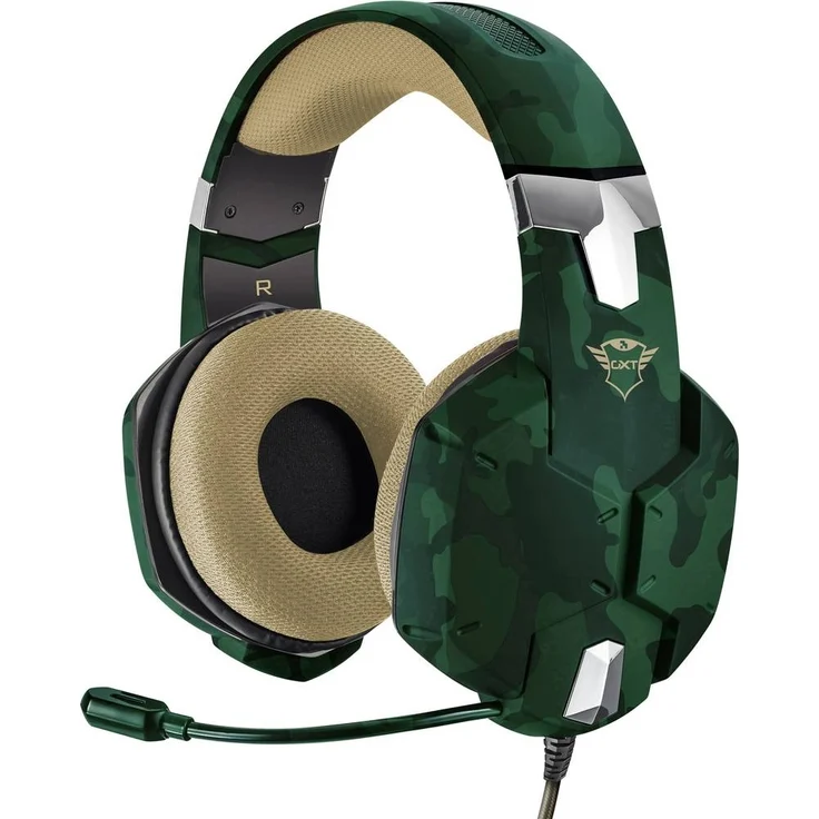 Trust Gaming GXT 322C Carus Gaming Headset Kopfhörer (mit flexiblem Mikrofon für PS4, Xbox One und PC-Laptop) grün camouflage – Bild 1