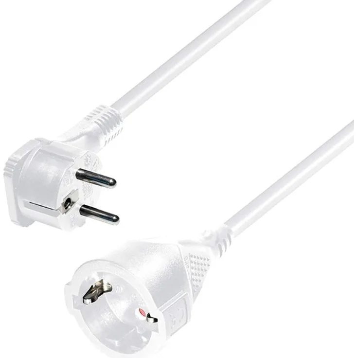 Verlängerungskabel Schuko-Flachstecker - Kupplung 3,0 m weiß
