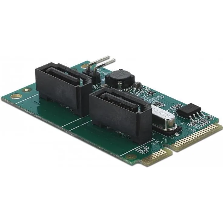 DeLOCK - Speichercontroller (RAID) - 2 Sender/Kanal - SATA 6Gb/s - 6 Gbit/s - RAID 0, 1 - PCIe 2,0 Mini Card (95264)
