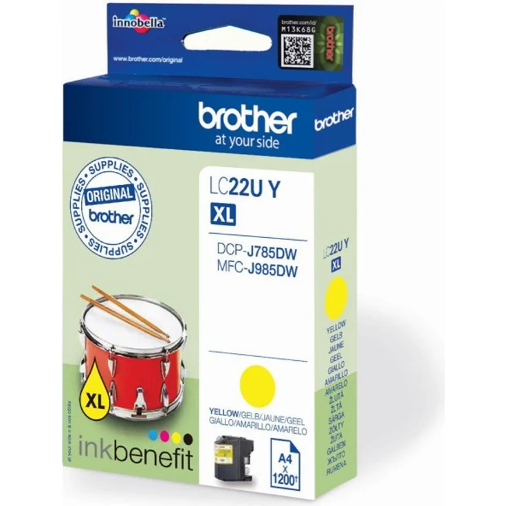 Brother Original Tintenpatrone LC-22UY gelb (für Brother MFC-J985DW und DCP-J785DW) – Bild 1