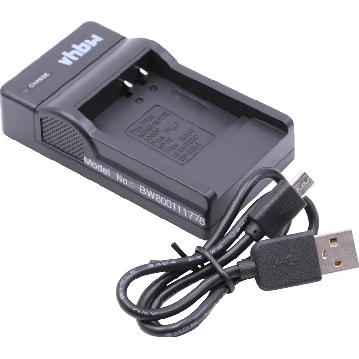 vhbw Micro USB Ladegerät Ladekabel passend für Kamera Akku Leica BP-DC4, BP-DC4E, BP-DC6