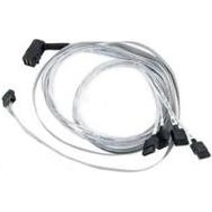 Microsemi Adaptec - Internes SAS-Kabel - mit Sidebands - SAS 6Gbit/s - 4-Lane - 36-polig 4x Mini SAS HD (SFF-8643) (M) - bis - 7-poliges SATA (W) - 80 cm - rechts abgewinkelter Anschluss (2280000-R)