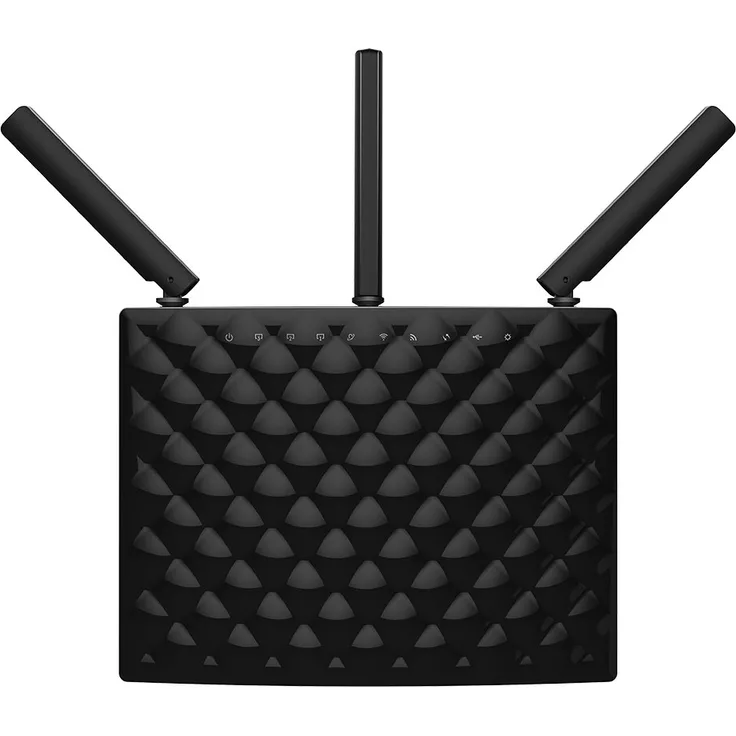Tenda AC15 AC 1900, WLAN Dual-Band Gigabit Router (5GHz 1300MBit-s, 2GHz 600MBit-s, 1x USB3.0, 1x WAN, 3x LAN, QoS, Appsteuerung , Beamforming+, 11AC) schwarz
