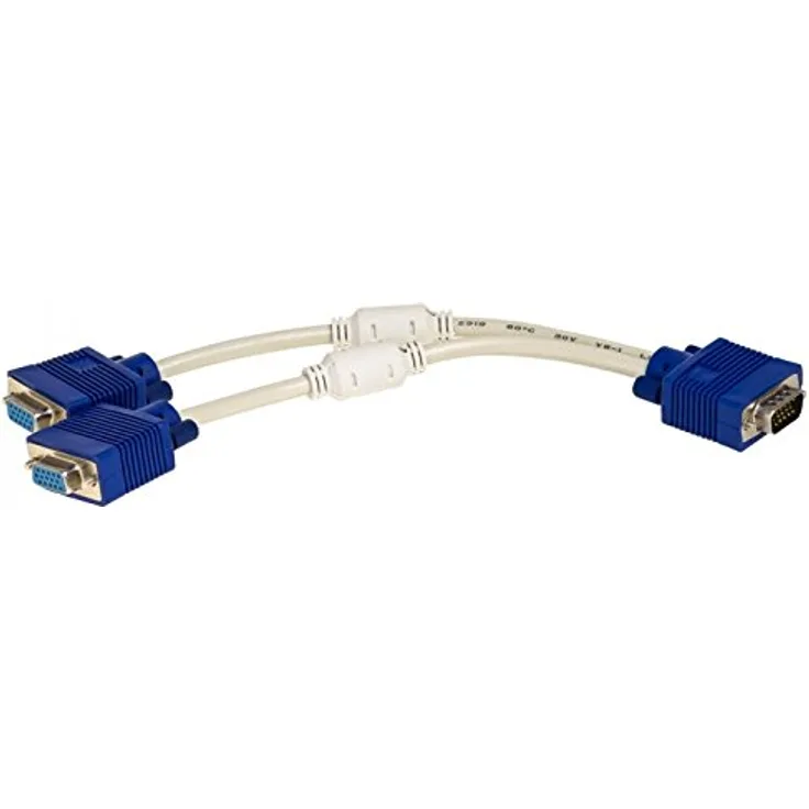 Akyga AK-AD-20 VGA Y-Adapterkabel Stecker auf 2x Buchse Blau