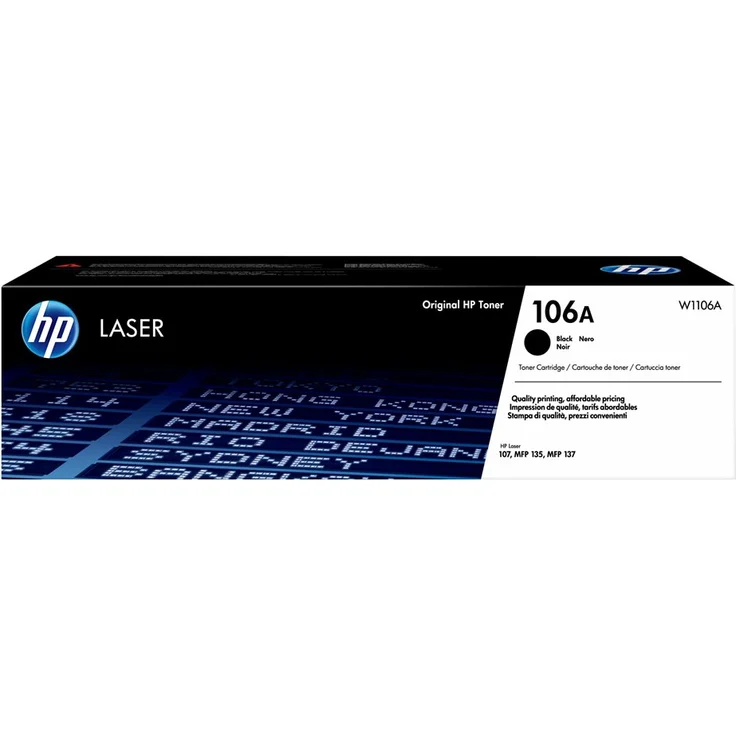 HP 106A - Schwarz - Original - Tonerpatrone - für Laser 107a, 107w, MFP 135a, MFP 135ag, MFP 135w, MFP 137fnw, LaserJet MFP 135wg, MFP 137wg (W1106A) – Bild 1