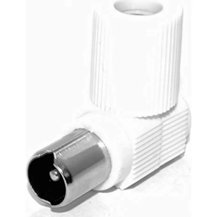 PremiumCord TV Antenne Anschluss IEC Stecker abgewinkelt, 75 Ohm, Farbe weiß