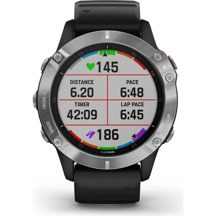 Garmin fēnix 6 Smartwatch GPS, Unisex, 47mm, Kunststoffgehäuse, Silber/Schwarz – Bild 2