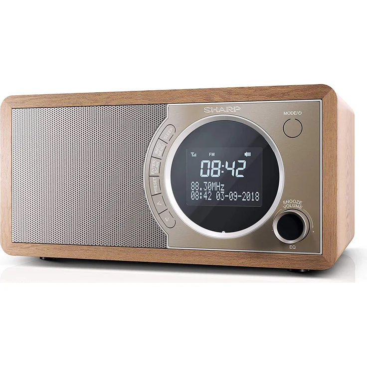 SHARP DR-450 (BR) DAB, DAB+ Digitalradio, Bluetooth, FM Radio, Alarm--Schlaf und Snooze-Funktion, Holzoptik, Braun – Bild 3