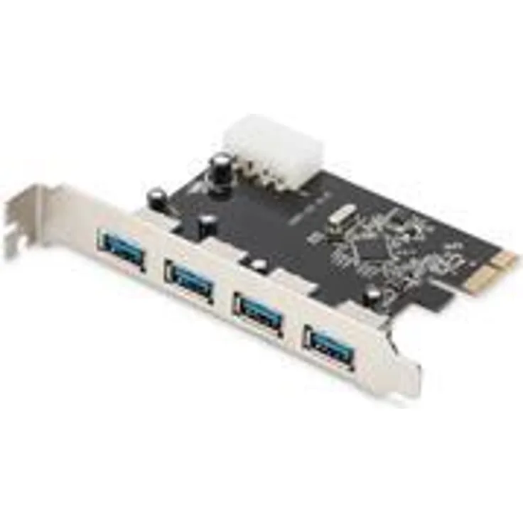 DIGITUS Interface Karte, PCIe, USB 3.0 Typ A, 4 Ports, bis zu 5 Gbit-s, Chipsatz: VL805