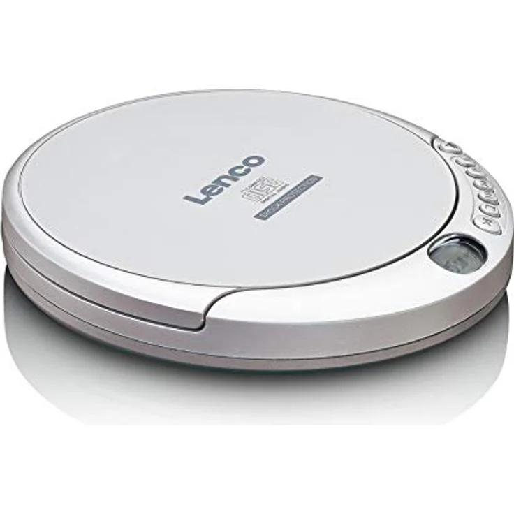 Lenco CD-201 - Tragbarer CD-Player Walkman - Diskman - CD Walkman - MP3 Funktion - Antishock - Mit Kopfhörern und Mikro USB Ladekabel - Silber – Bild 1