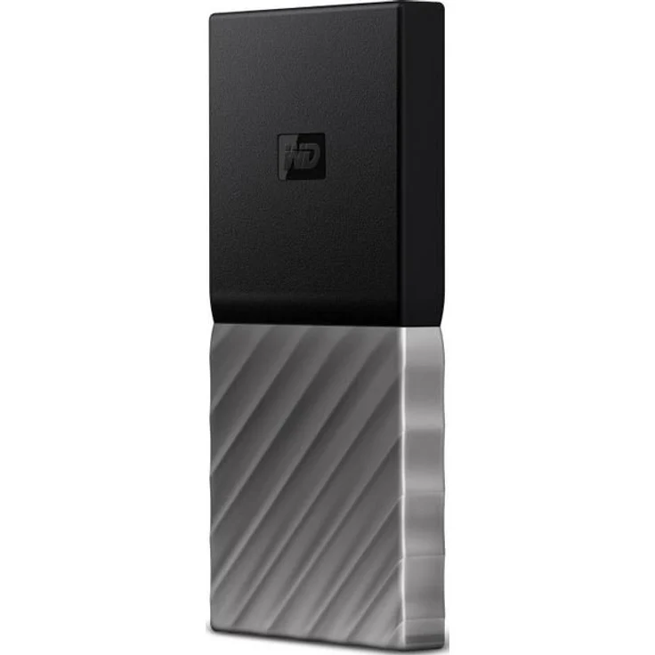 WD My Passport SSD WDBKVX2560PSL - Solid-State-Disk - verschlüsselt - 256 GB - extern (tragbar) - USB 3.1 Gen 2 (USB-C Steckverbinder) - 256-Bit-AES - schwarze Oberseite mit gunmetal (mittel metallisch grau) Boden (WDBKVX2560PSL-WESN) - Preisvergleich – Bild 2