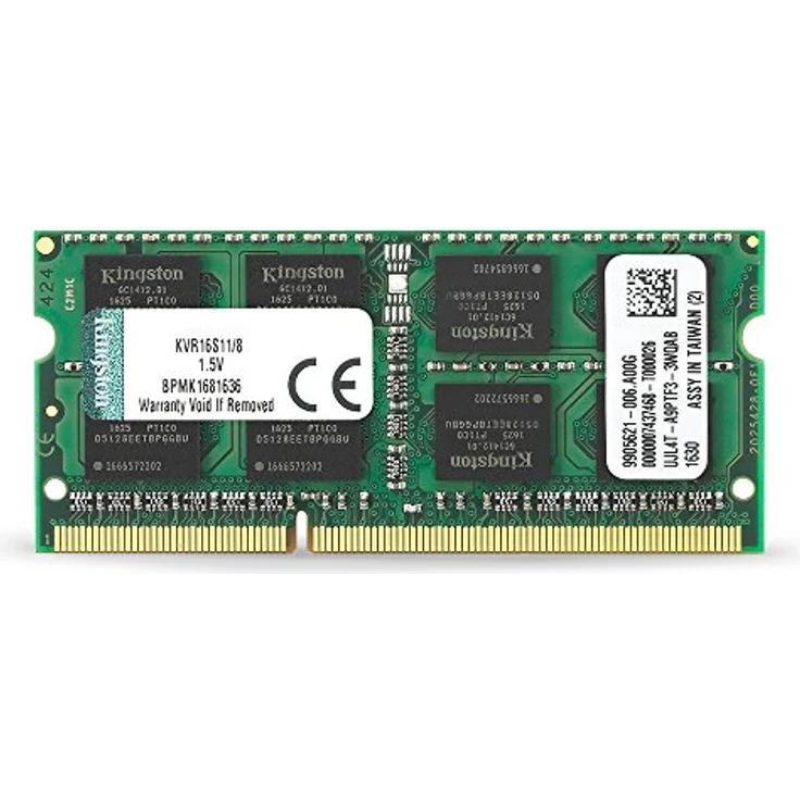 Kingston KVR16S11-8 Arbeitsspeicher 8GB (DDR3 Non-ECC CL11 SODIMM 204-pin 1,5V) – Bild 1